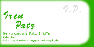 iren patz business card